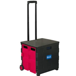 BAZIC Products Folding Cart On Wheels With Lid Cover, 18