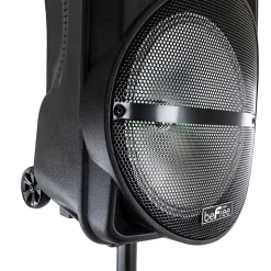 BeFree Sound Bluetooth® Rechargeable Portable Wireless PA Party Speaker With Colored LED Lights, Black