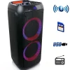 BeFree Sound Dual 8" Bluetooth Wireless Portable Party Speaker With Reactive Lights