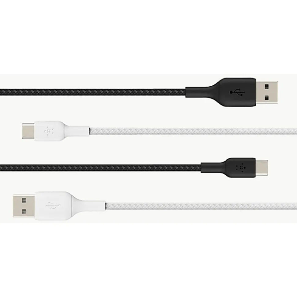 Belkin BoostCharge Braided USB-A to USB-C Power Cable, 3.3', White
