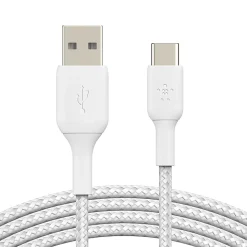 Belkin BoostCharge Braided USB-A to USB-C Power Cable, 3.3', White