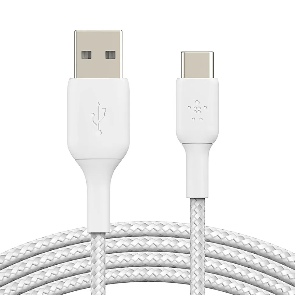 Belkin BoostCharge Braided USB-A to USB-C Power Cable, 3.3', White