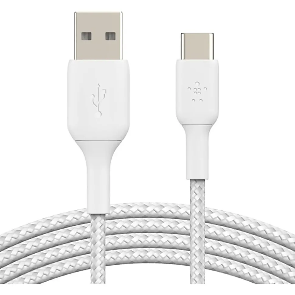 Belkin BoostCharge Braided USB-A to USB-C Power Cable, 3.3', White