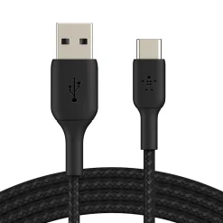 Belkin BoostCharge Braided USB-A to USB-C Power Cable, 1M/ 3.3 Ft, Black