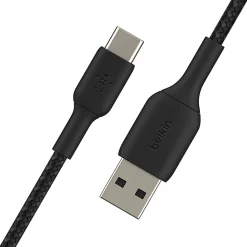 Belkin BoostCharge Braided USB-A to USB-C Power Cable, 1M/ 3.3 Ft, Black
