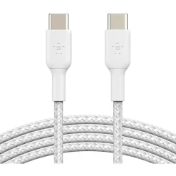 Belkin BoostCharge Braided USB-C To USB-C Cable, 1M/3.3ft, White