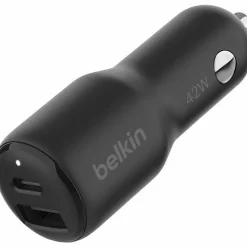Belkin BoostCharge Dual Car Charger 42W - 12 V DC Input - Black