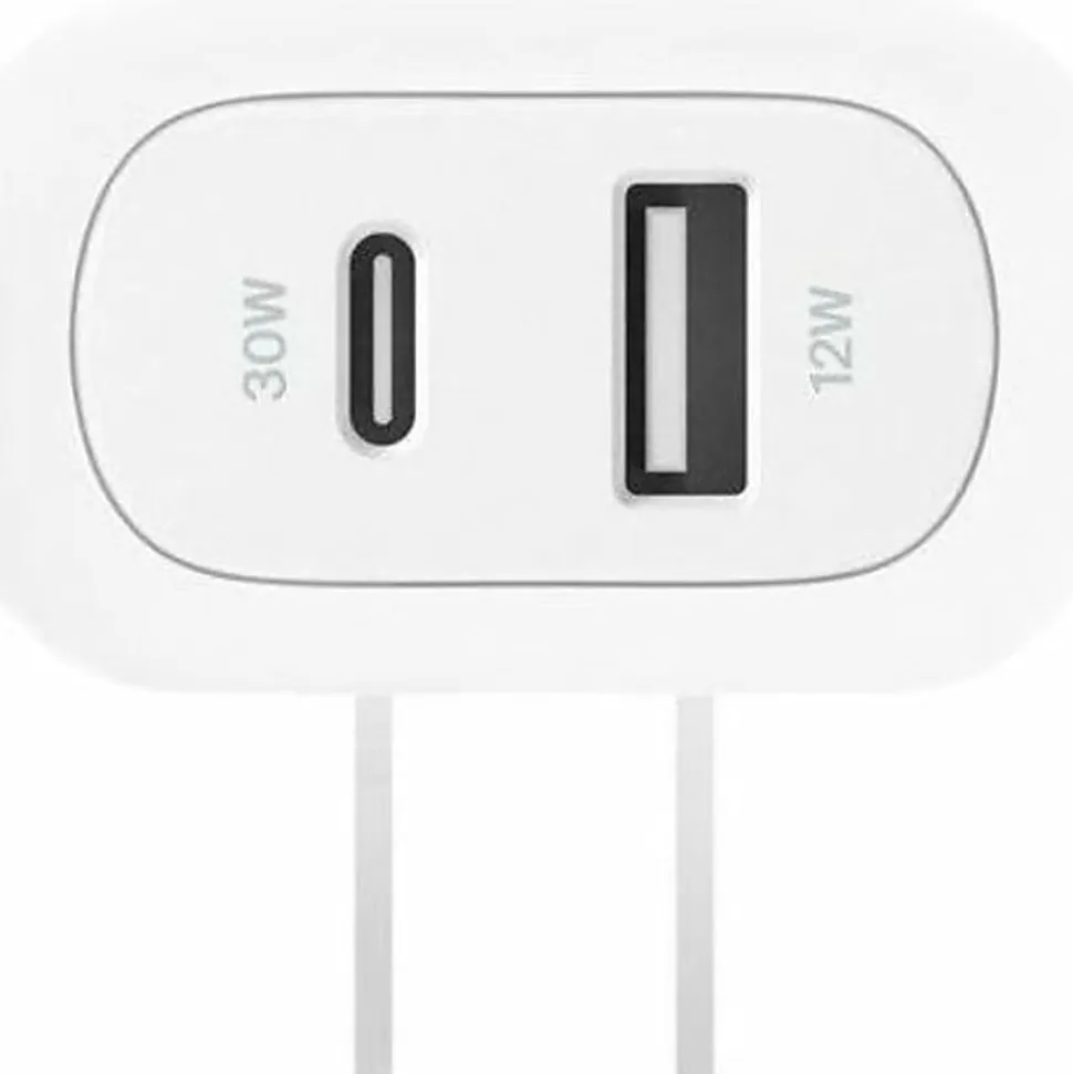 Belkin BoostCharge Dual Wall Charger, For Iphone/Samsung/Google, 42W, White, WCB009dqWH