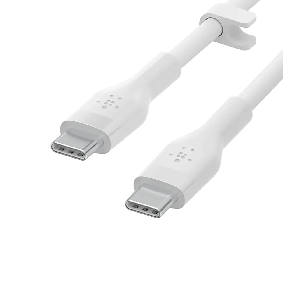 Belkin BoostCharge Flex Silicone USB-C To USB-C Cable, 3M/9.8 ft, White