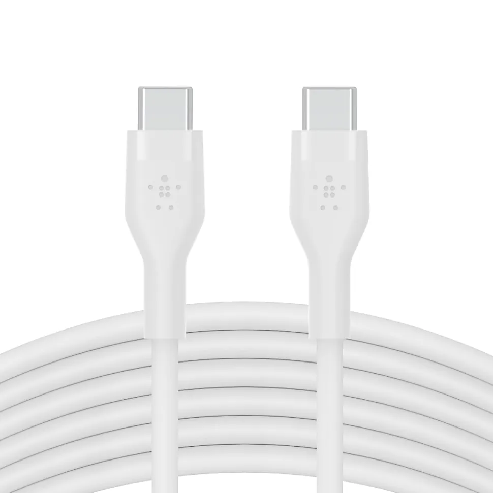 Belkin BoostCharge Flex Silicone USB-C To USB-C Cable, 3M/9.8 ft, White