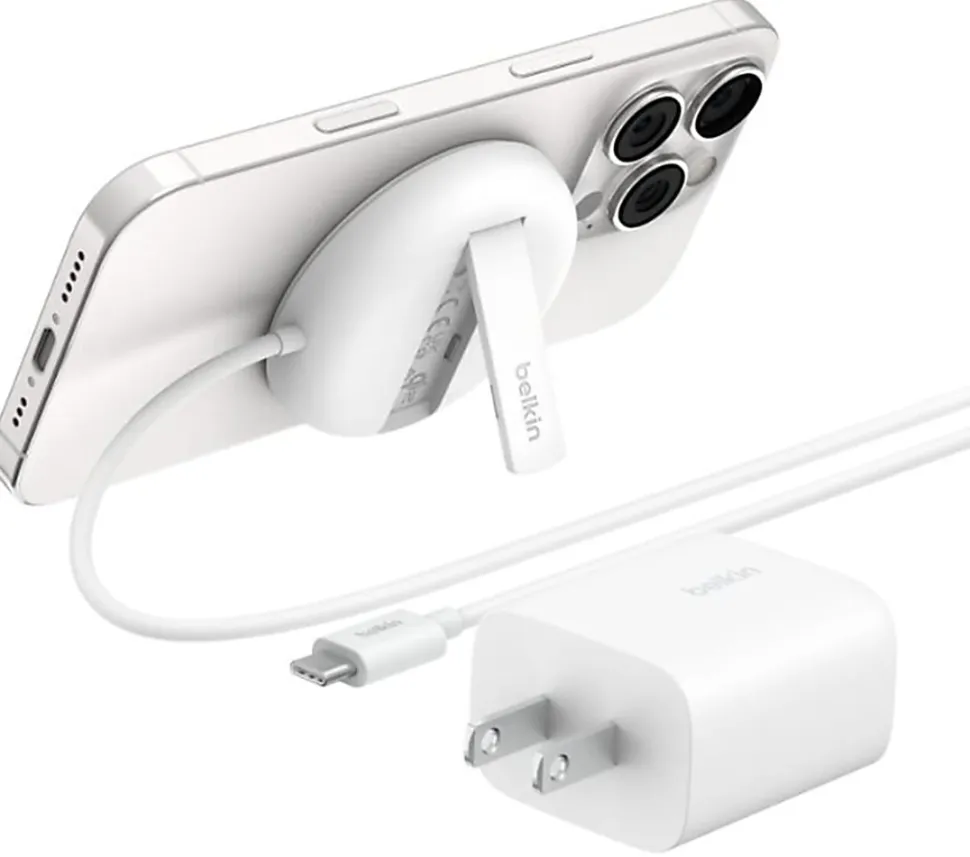 Belkin BoostCharge Magnetic Wireless Charging Pad, White, WIA011TTWH