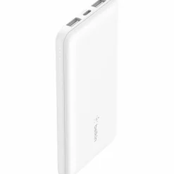 Belkin BoostCharge Power Bank, 10K, For Iphone/Samsung/Google Pixel, White, BPB011BTWH