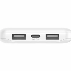 Belkin BoostCharge Power Bank, 10K, For Iphone/Samsung/Google Pixel, White, BPB011BTWH