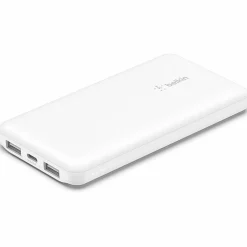 Belkin BoostCharge Power Bank, 10K, For Iphone/Samsung/Google Pixel, White, BPB011BTWH