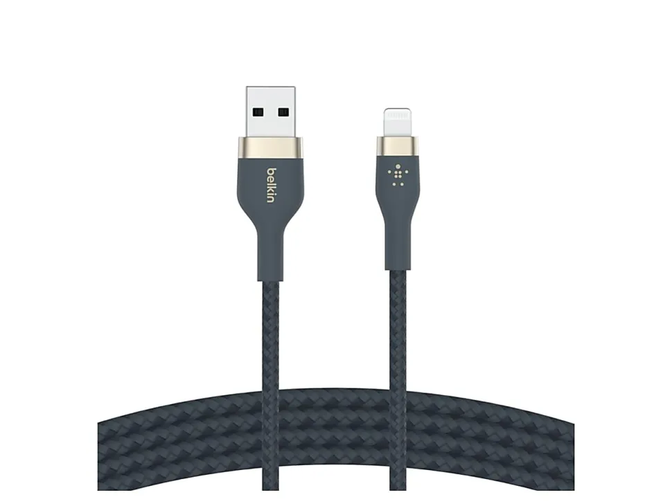 Belkin BoostCharge Pro Flex Braided USB-A to Lightning Cable, 2M/6.6FT, Blue