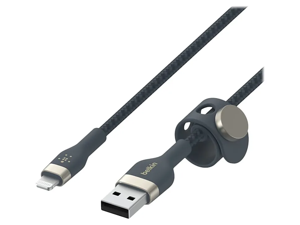 Belkin BoostCharge Pro Flex Braided USB-A to Lightning Cable, 2M/6.6FT, Blue
