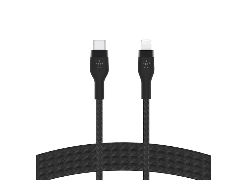 Belkin BoostCharge Pro Flex Braided USB-C To Lightning Cable, 2M/6.6ft, Black