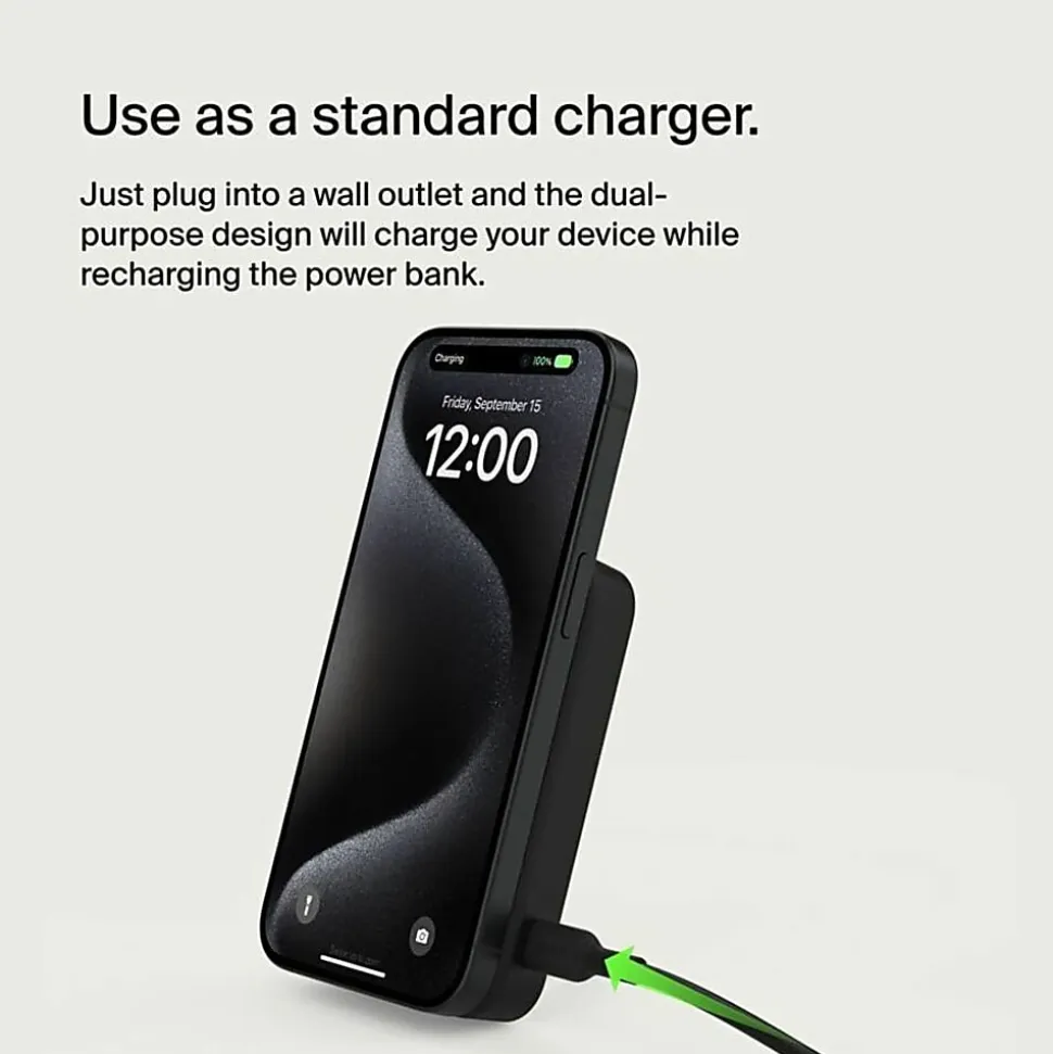 Belkin BoostCharge Pro Power Bank Magnetic Power Bank With Qi2 15W 10K - For Qi2-enabled Device, iPhone, Smartphone - Black