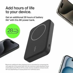 Belkin BoostCharge Pro Power Bank Magnetic Power Bank With Qi2 15W 10K - For Qi2-enabled Device, iPhone, Smartphone - Black