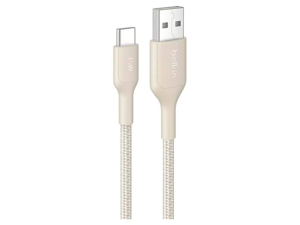 Belkin BoostCharge Pro USB-A to USB-C Cable, 15W, 3.3ft, Sand, CAB022FQ1MSD