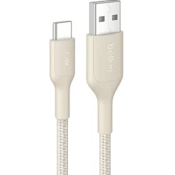 Belkin BoostCharge Pro USB-A to USB-C Cable, 15W, 3.3ft, Sand, CAB022FQ1MSD