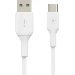 Belkin BoostCharge USB-C to USB-A Cable (1 meter/3.3 foot, White) - 3.28 ft USB/USB-C Data Transfer Cable - CAB001BT1MWH