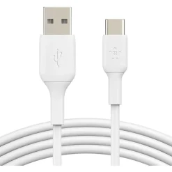 Belkin BoostCharge USB-C to USB-A Cable (1 meter/3.3 foot, White) - 3.28 ft USB/USB-C Data Transfer Cable - CAB001BT1MWH