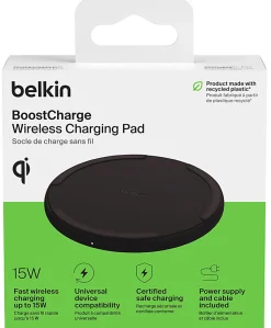Belkin BoostCharge 15W Wireless Charging Pad, Black
