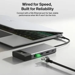 Belkin Connect 8-Port Dual Display USB-C Hub For Display, Monitor, Workstation, Notebook, MacBook, Tablet, Smartphone