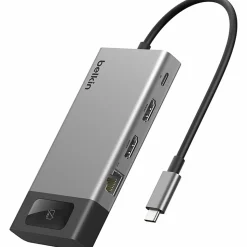 Belkin Connect 8-Port Dual Display USB-C Hub For Display, Monitor, Workstation, Notebook, MacBook, Tablet, Smartphone