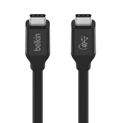 Belkin Connect USB4 Cable, 100W, 40 Gbps, 2.6 Ft, Black