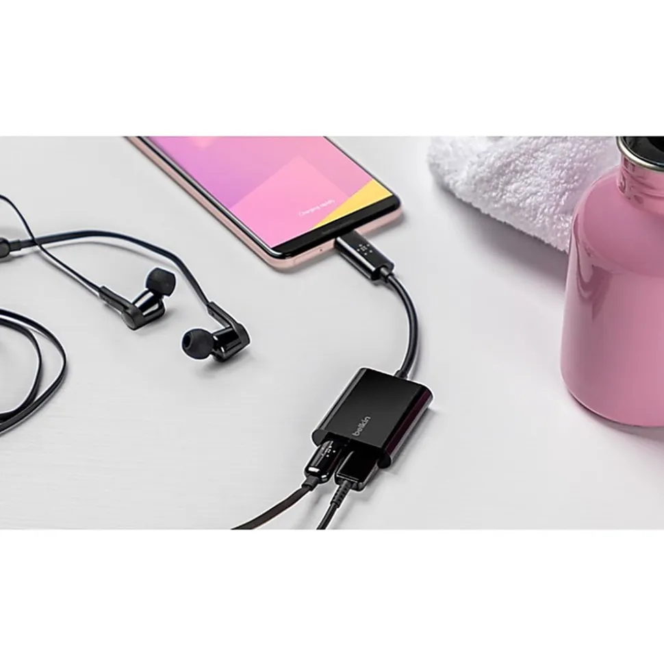 Belkin® Connect USB-C Audio And Charge Adapter, 60W, Black