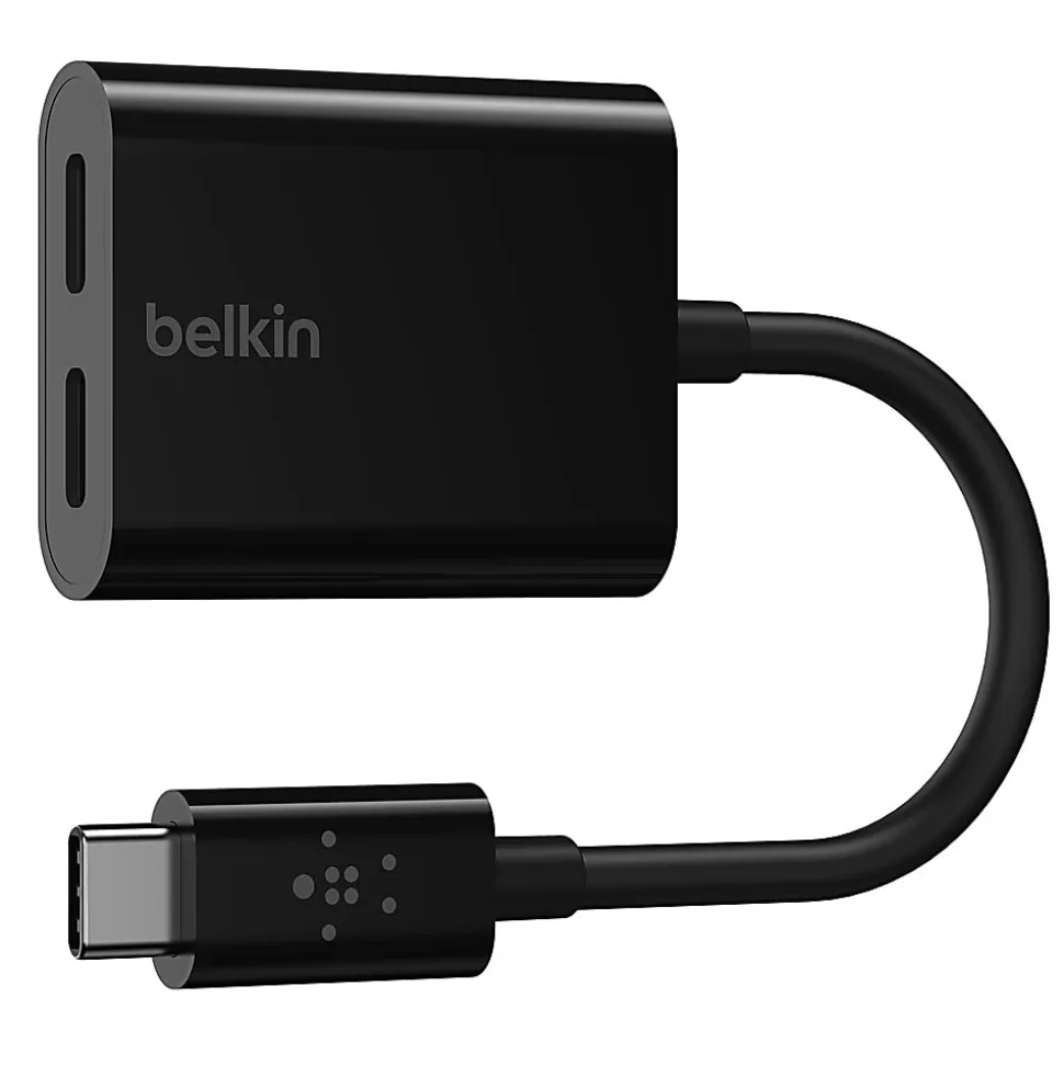Belkin® Connect USB-C Audio And Charge Adapter, 60W, Black
