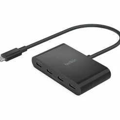 Belkin Connect USB-C 4-Port Hub, Adapter Dongle, 4xUSB-C Ports & 100W PD Max 10Gbps Data Transfer Mac/Chromebook - AVC018BTBK