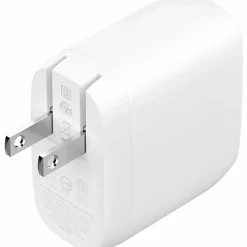 Belkin Dual USB-C Wall Charger w/PPS 60W for Apple iPhone, Galaxy, Google - Compatible w/USB-C to Lightning & US - WCB010DQWH