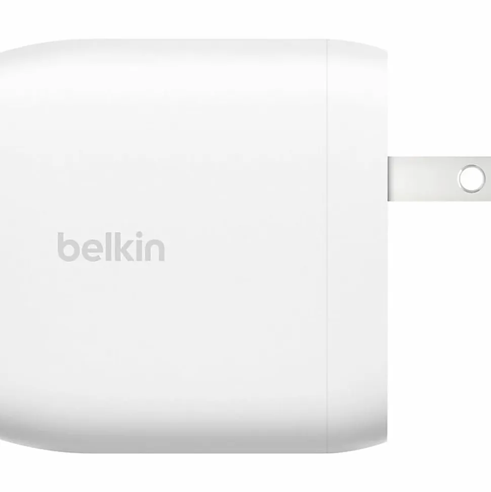 Belkin Dual USB-C Wall Charger w/PPS 60W for Apple iPhone, Galaxy, Google - Compatible w/USB-C to Lightning & US - WCB010DQWH