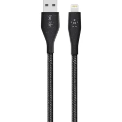 Belkin® DuraTek Plus Lightning To USB-A Cable With Strap, 4', Black, F8J236BT04-BLK