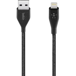 Belkin® DuraTek Plus Lightning To USB-A Cable With Strap, 4', Black, F8J236BT04-BLK