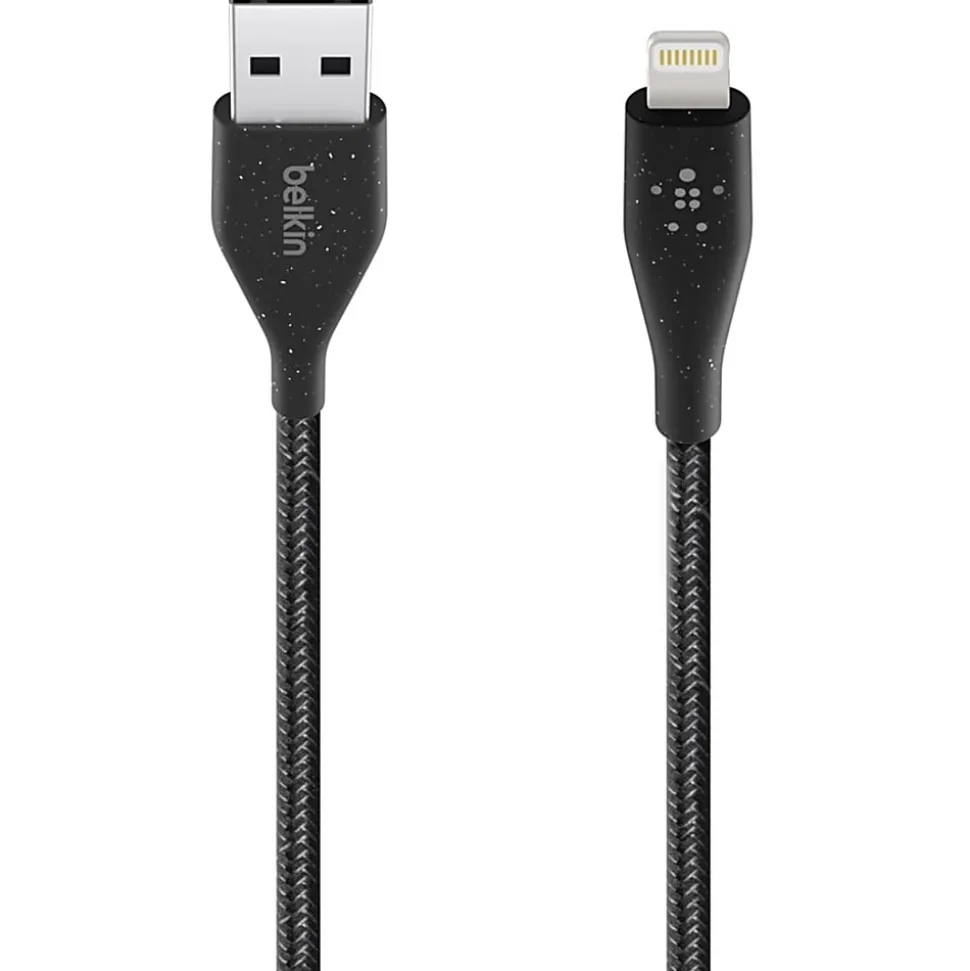 Belkin® DuraTek Plus Lightning To USB-A Cable With Strap, 4', Black, F8J236BT04-BLK