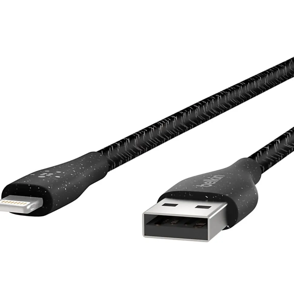 Belkin® DuraTek Plus Lightning To USB-A Cable With Strap, 4', Black, F8J236BT04-BLK