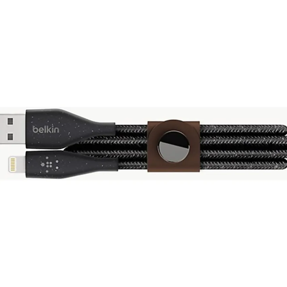Belkin® DuraTek Plus Lightning To USB-A Cable With Strap, 4', Black, F8J236BT04-BLK