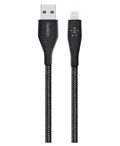 Belkin® DuraTek Plus Lightning To USB-A Cable With Strap, 4', Black, F8J236BT04-BLK