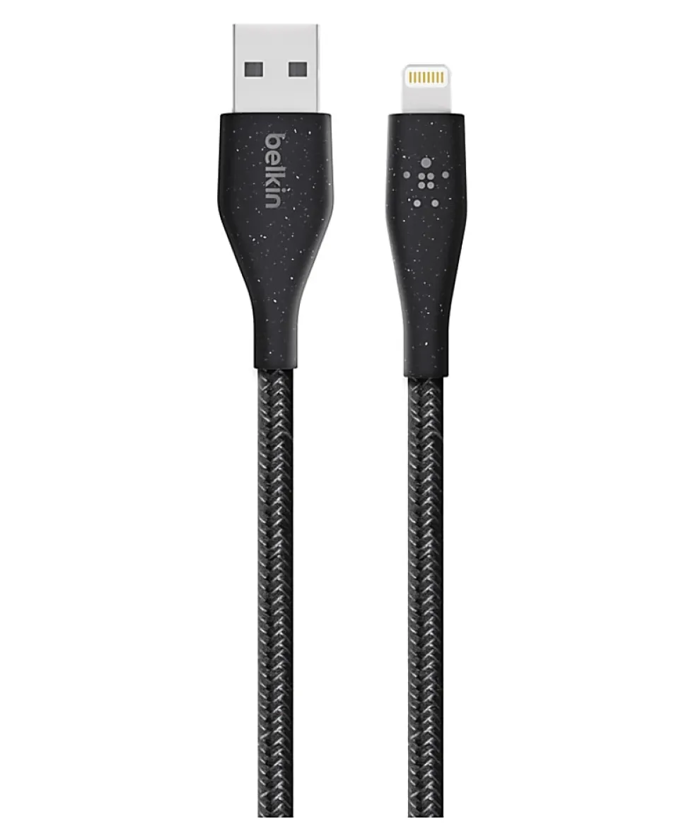 Belkin® DuraTek Plus Lightning To USB-A Cable With Strap, 4', Black, F8J236BT04-BLK