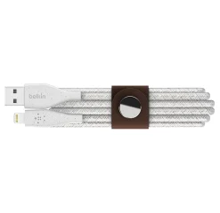 Belkin® DuraTek Plus Lightning To USB-A Cable With Strap, 4', White, F8J236BT04-WHT