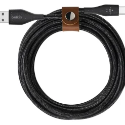 Belkin® DuraTek Plus USB-C To USB-A Cable With Strap, 4', Black, F2CU069BT04-BLK