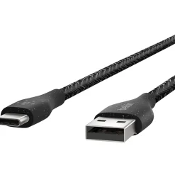 Belkin® DuraTek Plus USB-C To USB-A Cable With Strap, 4', Black, F2CU069BT04-BLK