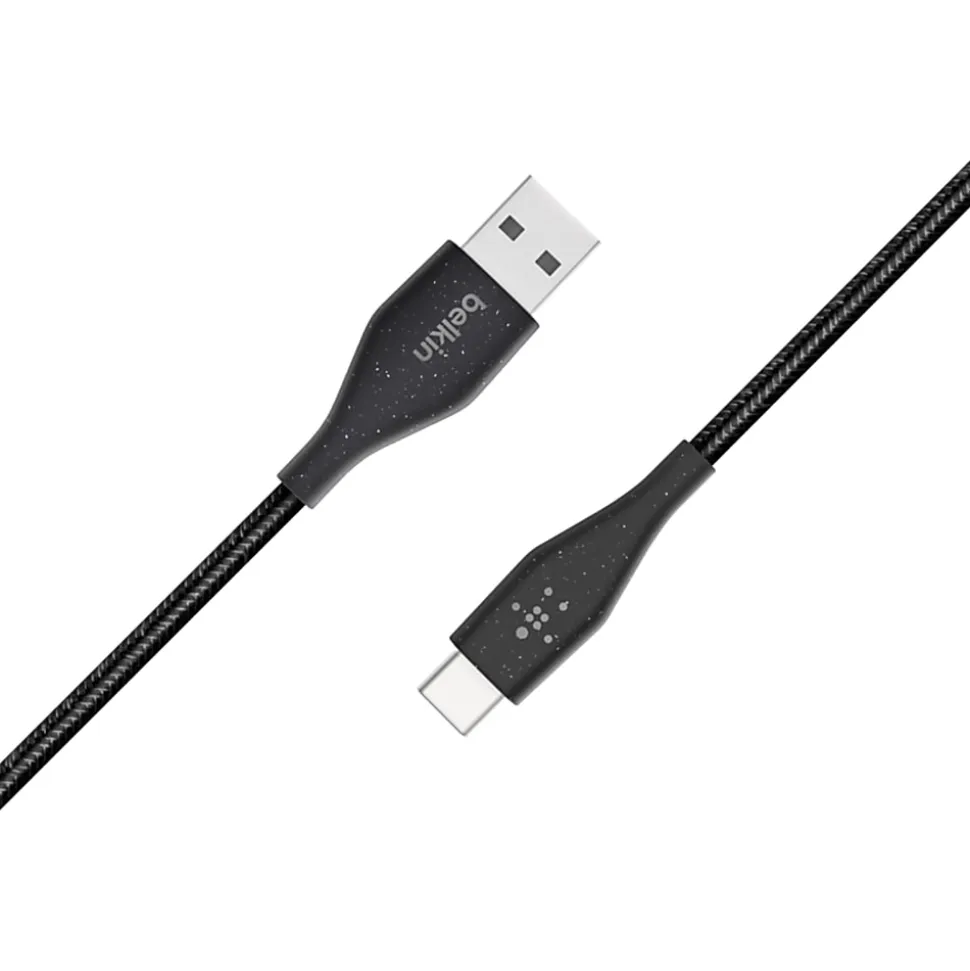 Belkin® DuraTek Plus USB-C To USB-A Cable With Strap, 4', Black, F2CU069BT04-BLK