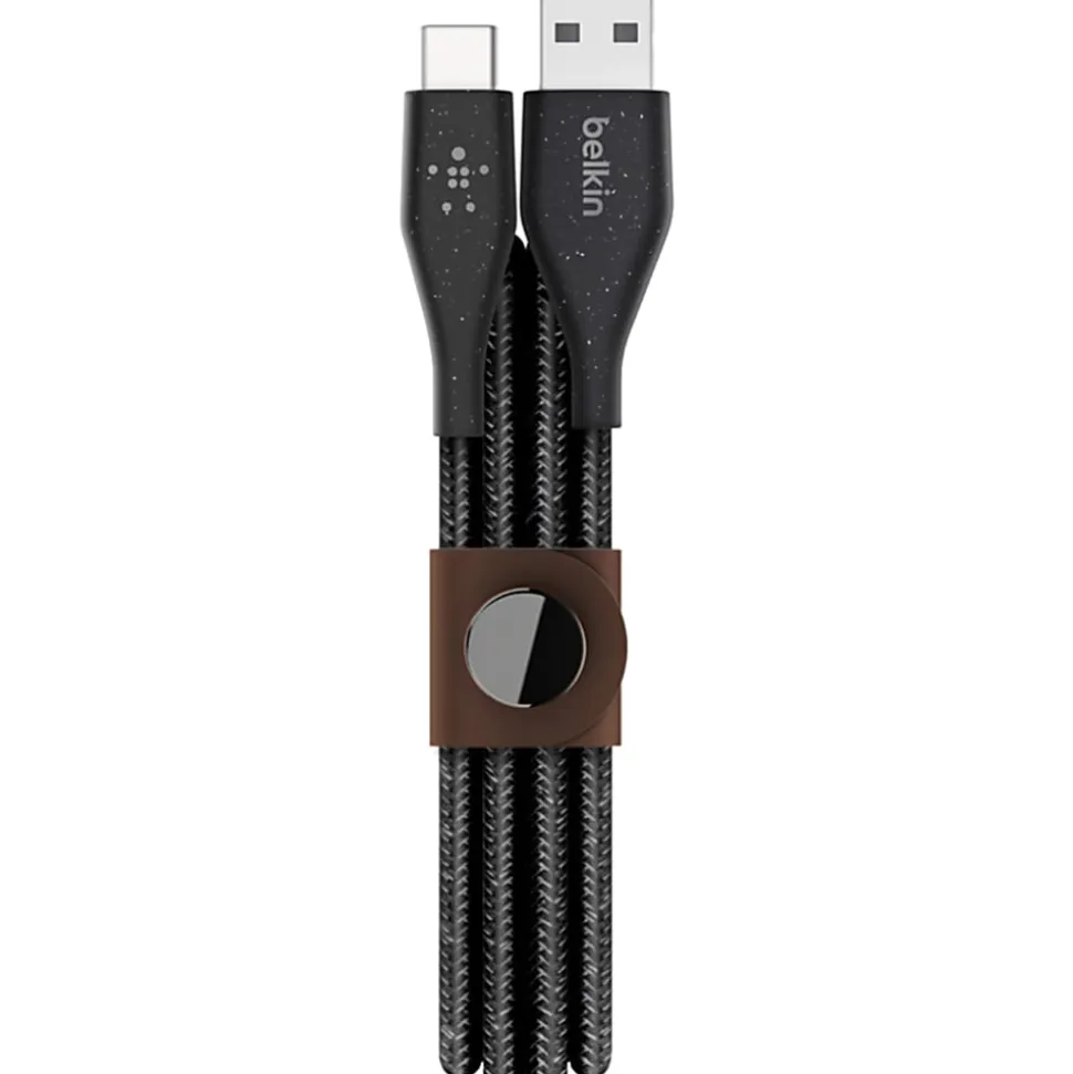 Belkin® DuraTek Plus USB-C To USB-A Cable With Strap, 4', Black, F2CU069BT04-BLK