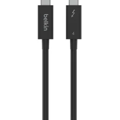Belkin 6.6 ft Thunderbolt USB-C to USB-C Cable - 24 pin to 24 pin - 100W PD - Black - 6.56 ft Thunderbolt 4 Data Transfer Cable  - INZ002BT2MBK