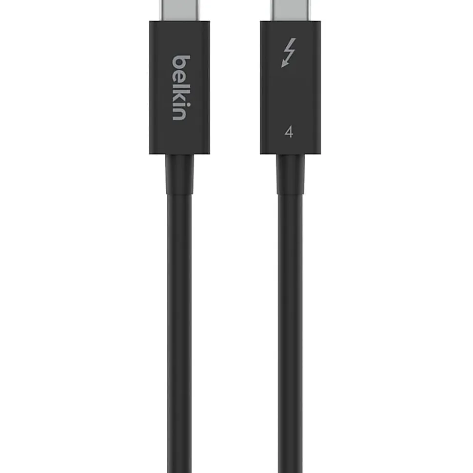 Belkin 6.6 ft Thunderbolt USB-C to USB-C Cable - 24 pin to 24 pin - 100W PD - Black - 6.56 ft Thunderbolt 4 Data Transfer Cable - INZ002BT2MBK